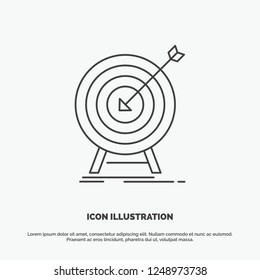 goal, hit, market, success, target Icon. Line vector gray symbol for UI and UX, website or mobile application