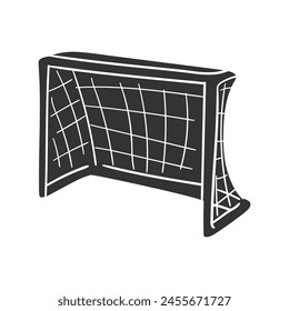 Goal Eishockey Ikone Silhouette Illustration. Sport Vektorgrafik Grafik Piktogramm Symbol Clip Art. Doodle Sketch Black Sign.