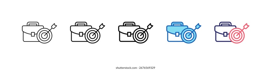 Goal Icon In 5 Different Styles Set Collection.