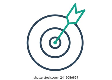 goal icon. arrow with circle. icon related to action plan,  business. line icon style. business element illustration