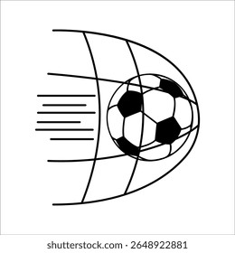 Ícone de gol com a bola entrando na rede de gol.
