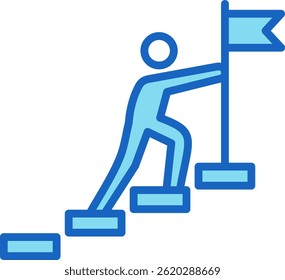 Ícone de Meta - Ilustração de Vetor Azul