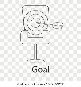 Goal icon concept on transparency background. Business leadership idea design. Line vector illustration use for your project.