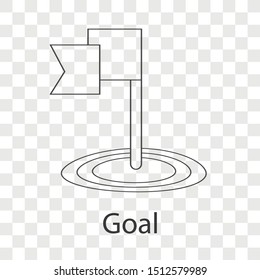 Goal icon concept on transparency background. Business personal grow concept. Line vector illustration use for your project.