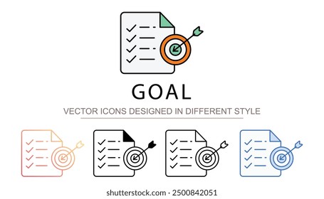 Goal icon design with white background stock illustration