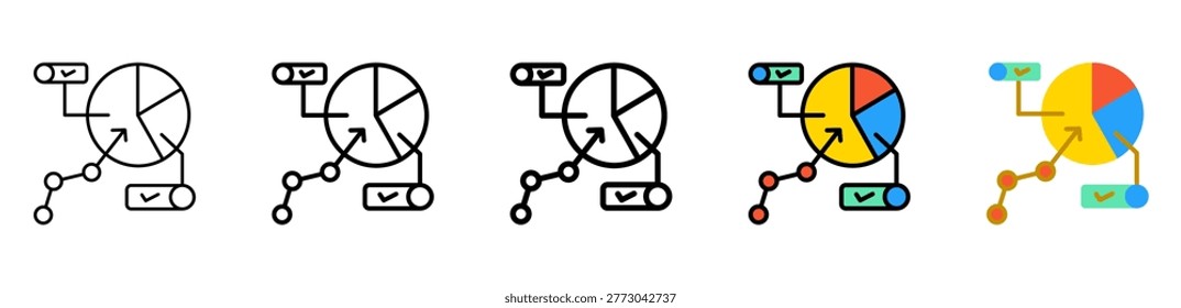 Goal Icon With Differences and Colors Style Illustration