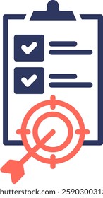 Goal Icon Glyph Color Vector Illustration