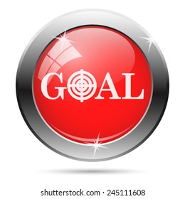 Goal icon. Internet button on white background. 