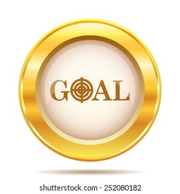 Goal icon. Internet button on white background. EPS10 vector. 