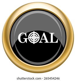 Goal icon. Internet button on white  background. EPS10 Vector. 