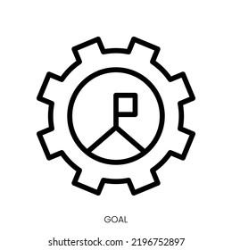 goal icon. Line Art Style Design Isolated On White Background