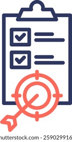Goal Icon Line Color Vector Illustration