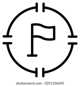 Goal icon line vector illustration