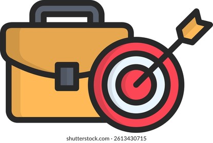 Goal Icon Lineal Color Vector Illustration