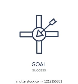Goal icon. Goal linear symbol design from Success collection. Simple outline element vector illustration on white background.