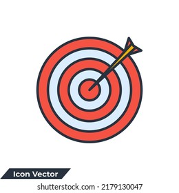 ilustración vectorial del logotipo del icono de objetivo. plantilla de símbolo de destino para colección de diseño gráfico y web