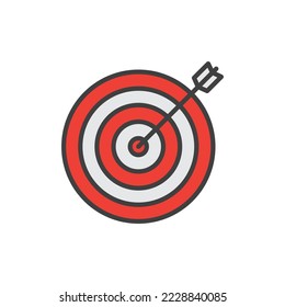 Icono de objetivo sobre fondo blanco
