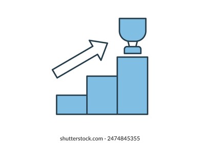 Goal icon. icon related to action plan. suitable for web site, app, user interfaces, printable etc. flat line icon style. simple vector design editable