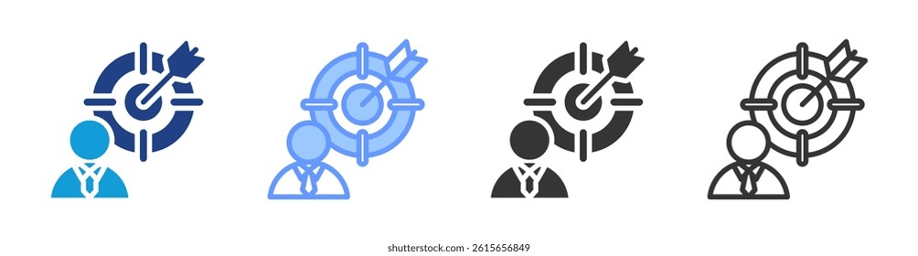 Goal icon set multiple style collection