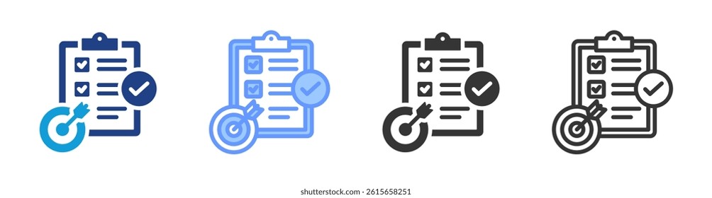 Goal icon set multiple style collection