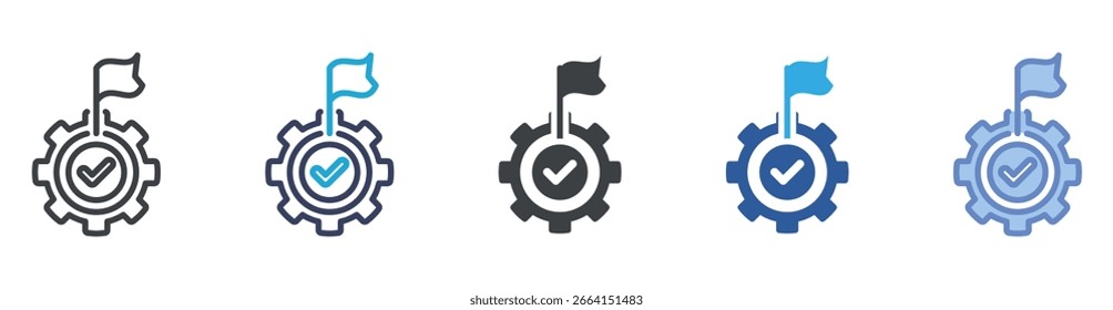 Ícone de meta definir coleção de vários estilos