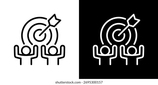 Goal Icon Set Multiple Style Vector Illustration