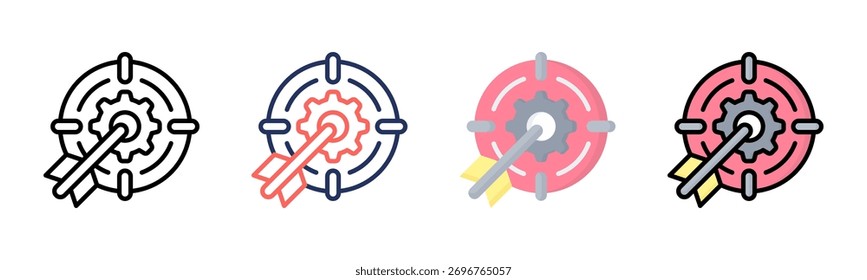 Conjunto de iconos de objetivos colección de estilos múltiples