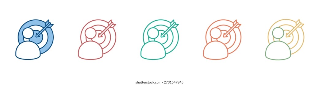 Conjunto de iconos de objetivos Colección de estilos múltiples