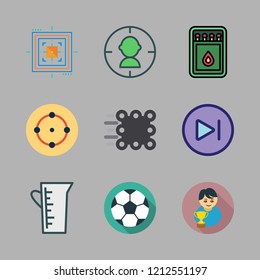 goal icon set. vector set about football, aim, cup and winner icons set.