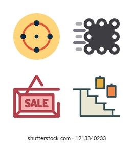 goal icon set. vector set about sale, target, match moving and stairs icons set.