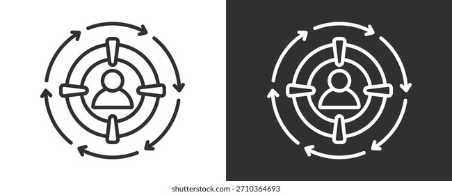 Conjunto De Iconos De Objetivo Colección De Vector Aislada En Blanco Y Negro