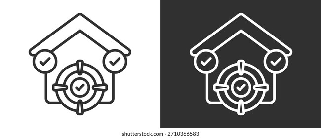 Conjunto De Iconos De Objetivo Colección De Vector Aislada En Blanco Y Negro