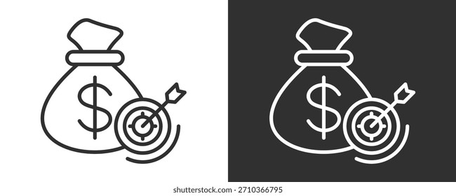 Conjunto De Iconos De Objetivo Colección De Vector Aislada En Blanco Y Negro
