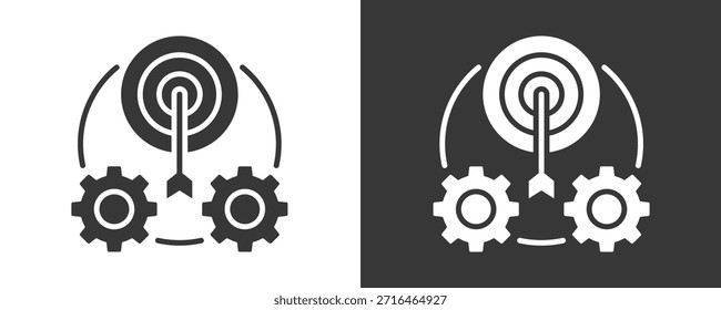 Conjunto De Iconos De Objetivo Colección De Vector Aislada En Blanco Y Negro