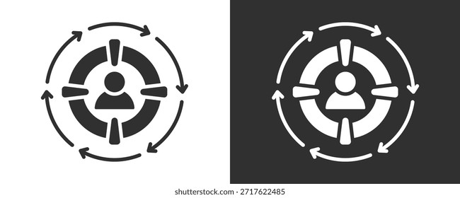 Conjunto De Iconos De Objetivo Colección De Vector Aislada En Blanco Y Negro