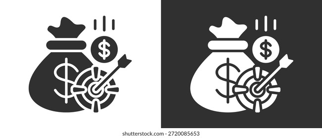 Conjunto De Iconos De Objetivo Colección De Vector Aislada En Blanco Y Negro
