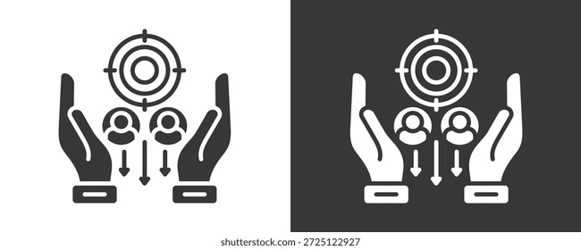 Conjunto De Iconos De Objetivo Colección De Vector Aislada En Blanco Y Negro