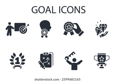 goal icon set.vector.Editable stroke.linear style sign for use web design,logo.Symbol illustration.