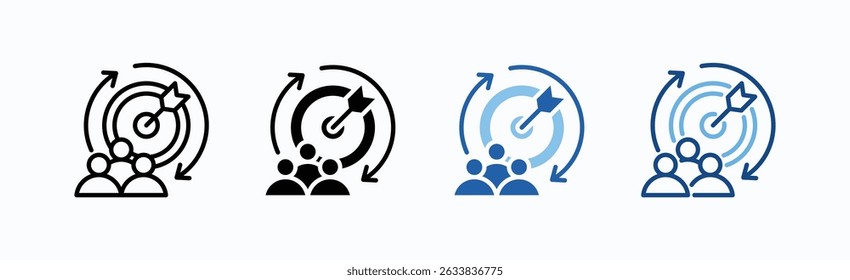 Vector aislado de Colección de estilo múltiple de hoja de ícono de objetivo