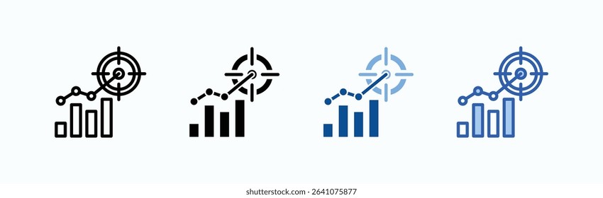 Goal icon sheet multiple style collection isolated vector