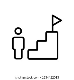 Diseño de esquema simple de icono de objetivo. diseño de iconos de negocios. Diseño de icono de éxito
