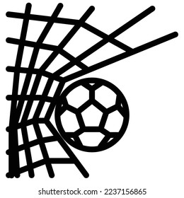 Goal icon. Soccer ball with net. Abstract sign and symbol for template design. Vector illustration.