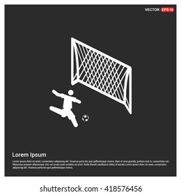 Goal icon. Soccer ball goal vector illustration