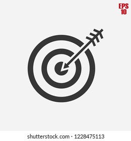 Goal icon, target ,dart sign, focus vector pictogram ,dartboard 