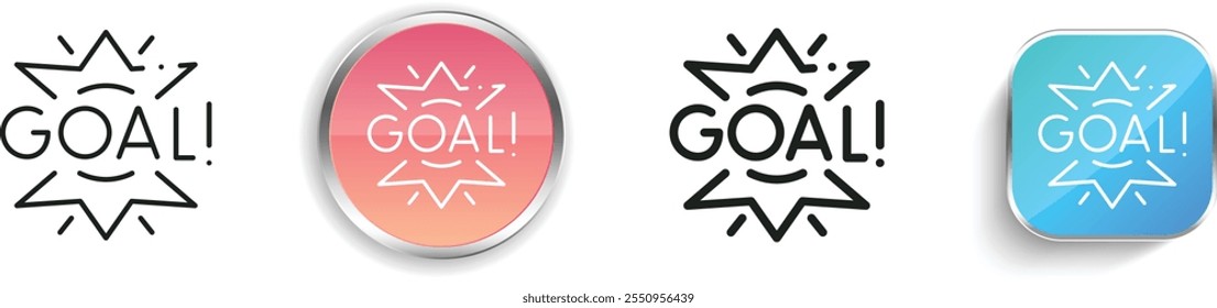 goal icon. Thin Linear, Regular and Button Style Design Isolated On White Background