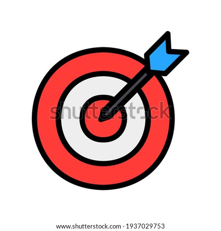 Goal icon vector illustration in filled line style about marketing and growth for any projects, use for website mobile app presentation