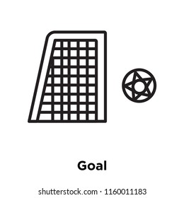 Goal icon vector isolated on white background, Goal transparent sign , sign and symbols in thin linear outline style