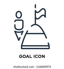 Goal icon vector isolated on white background, Goal transparent sign , line symbol or linear element design in outline style