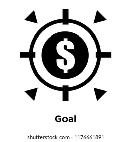 Goal icon vector isolated on white background, logo concept of Goal sign on transparent background, filled black symbol
