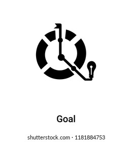 Goal icon vector isolated on white background, logo concept of Goal sign on transparent background, filled black symbol